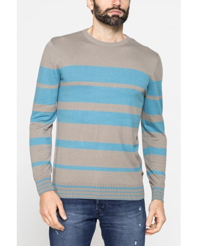 MAGLIA GIROCOLLO A RIGHE IN COTONE ORGANICO