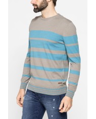 MAGLIA GIROCOLLO A RIGHE IN COTONE ORGANICO