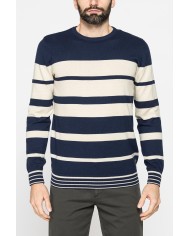 MAGLIA GIROCOLLO A RIGHE IN COTONE ORGANICO