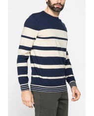 MAGLIA GIROCOLLO A RIGHE IN COTONE ORGANICO