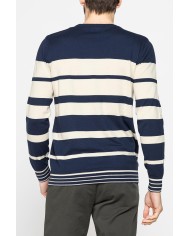 MAGLIA GIROCOLLO A RIGHE IN COTONE ORGANICO