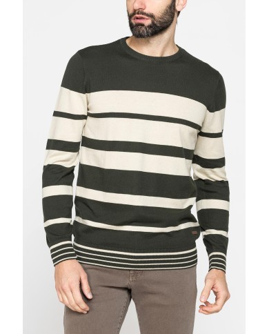 MAGLIA GIROCOLLO A RIGHE IN COTONE ORGANICO