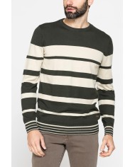 MAGLIA GIROCOLLO A RIGHE IN COTONE ORGANICO