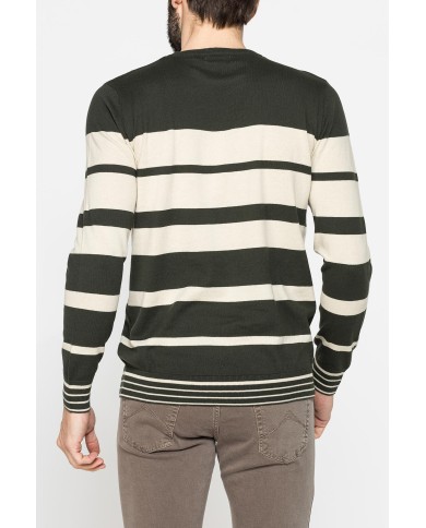 MAGLIA GIROCOLLO A RIGHE IN COTONE ORGANICO