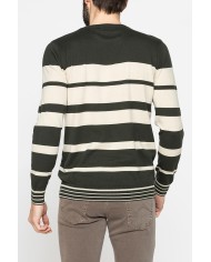 MAGLIA GIROCOLLO A RIGHE IN COTONE ORGANICO