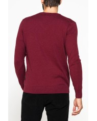 MAGLIA SCOLLO A V IN COTONE ORGANICO E LANA MERINO