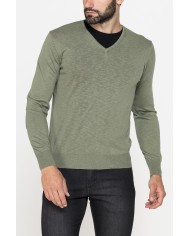 MAGLIA SCOLLO A "V" IN COTONE