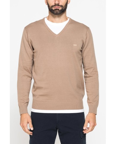 MAGLIA SCOLLO A V IN COTONE  ORGANICO