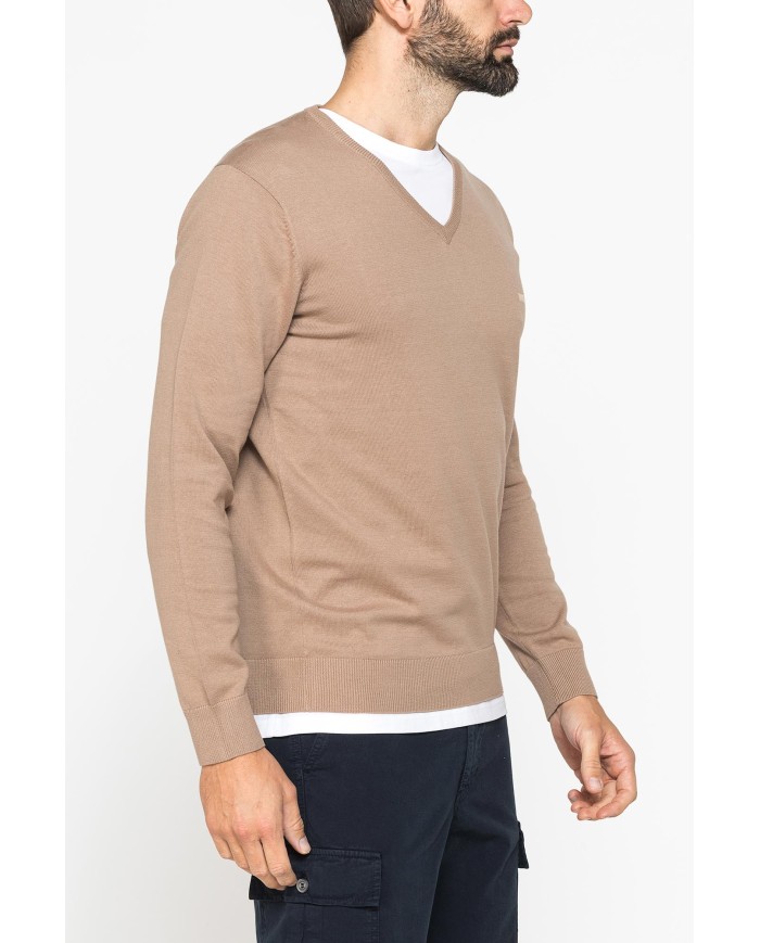 MAGLIA SCOLLO A V IN COTONE  ORGANICO