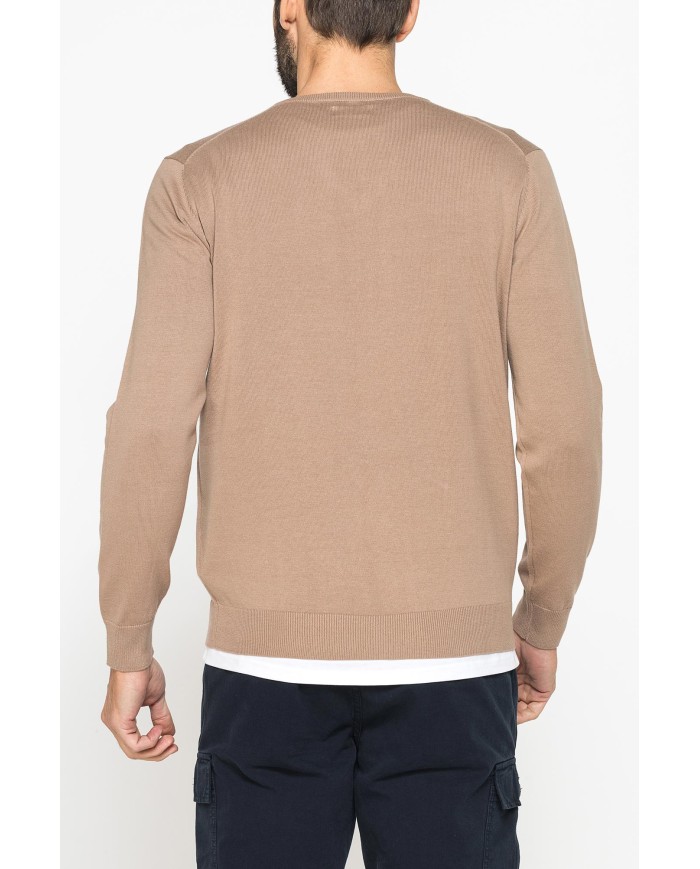 MAGLIA SCOLLO A V IN COTONE  ORGANICO