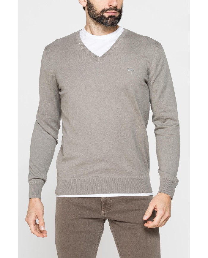 MAGLIA SCOLLO A V IN COTONE  ORGANICO