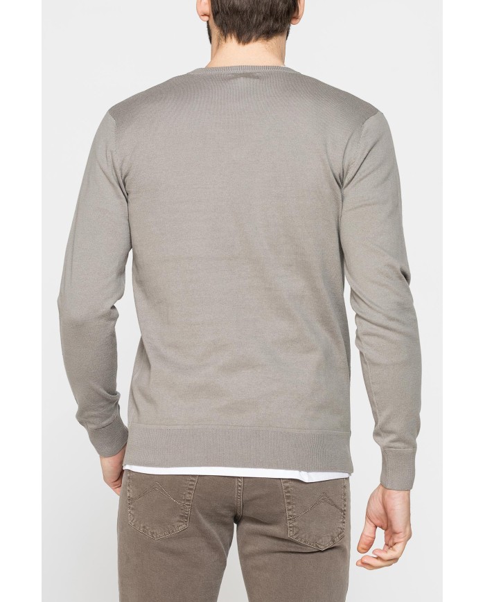 MAGLIA SCOLLO A V IN COTONE  ORGANICO