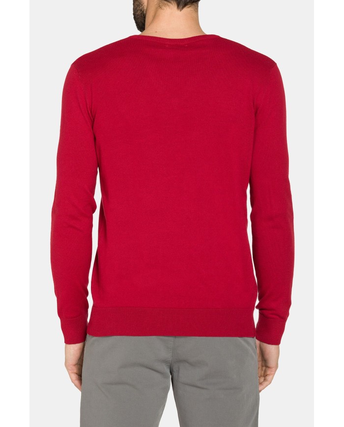 MAGLIA SCOLLO A V IN COTONE  ORGANICO