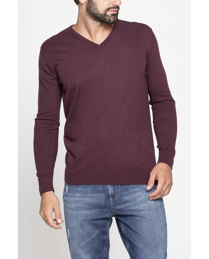 MAGLIA SCOLLO A V IN COTONE  ORGANICO