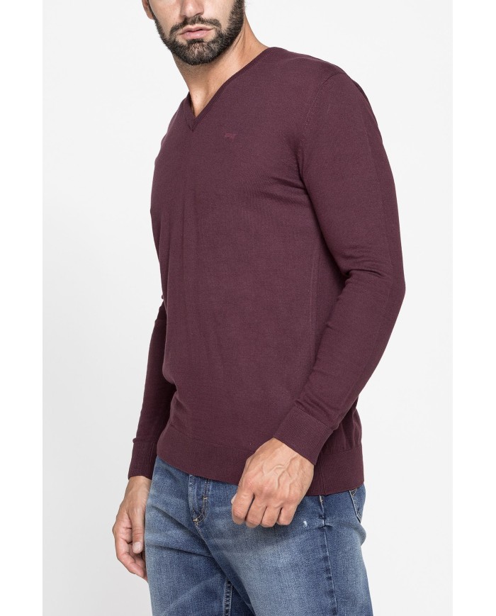 MAGLIA SCOLLO A V IN COTONE  ORGANICO