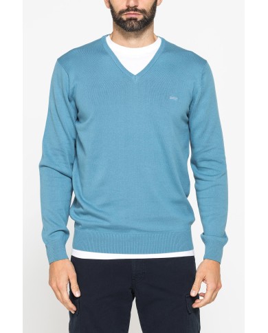 MAGLIA SCOLLO A V IN COTONE  ORGANICO