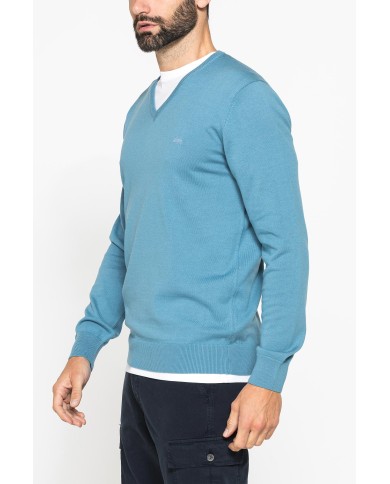MAGLIA SCOLLO A V IN COTONE  ORGANICO