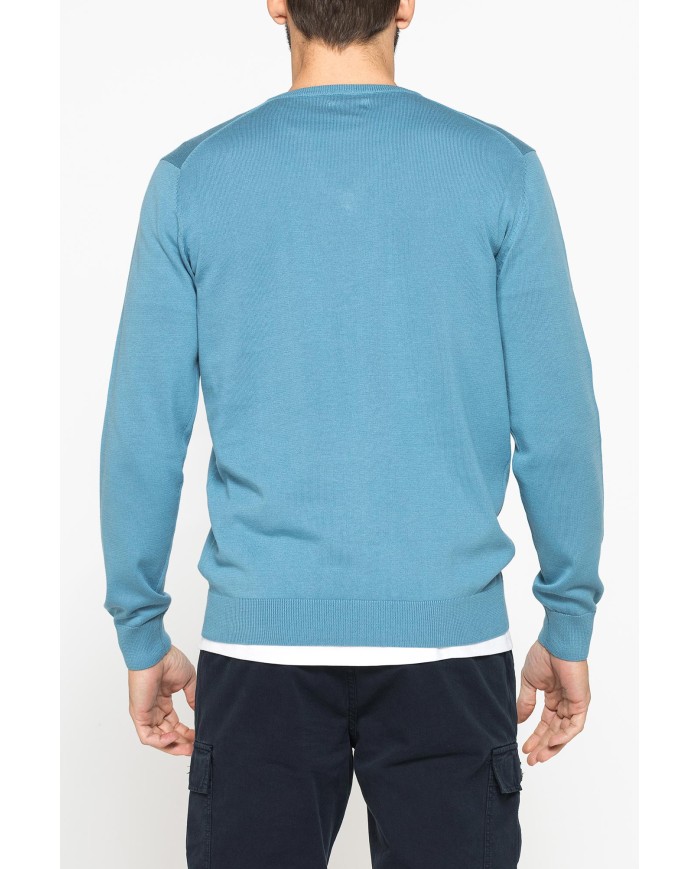 MAGLIA SCOLLO A V IN COTONE  ORGANICO