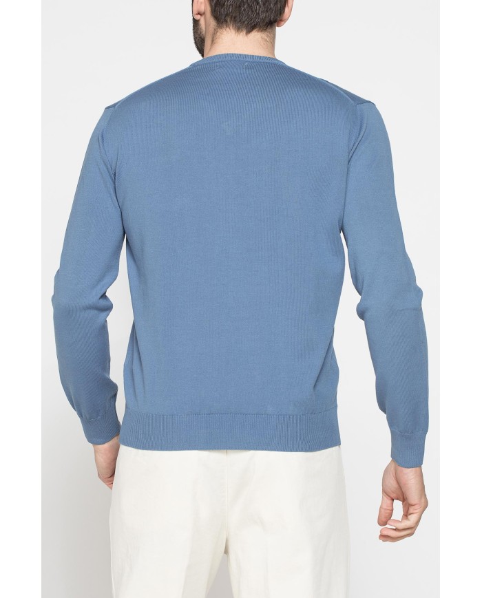 MAGLIA SCOLLO A V IN COTONE  ORGANICO