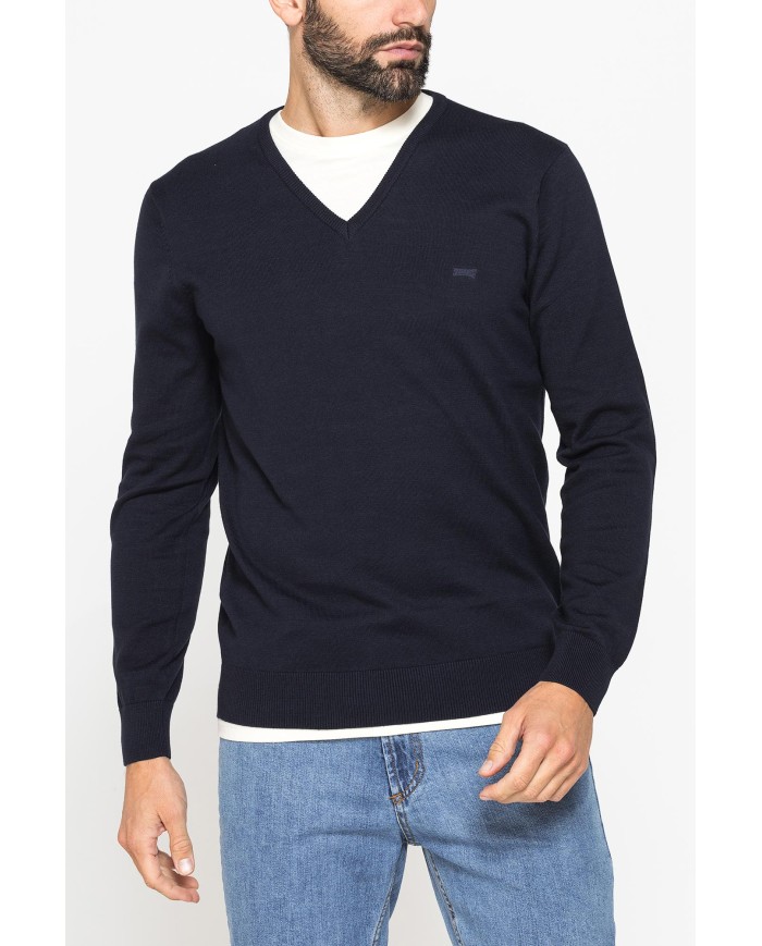 MAGLIA SCOLLO A V IN COTONE  ORGANICO