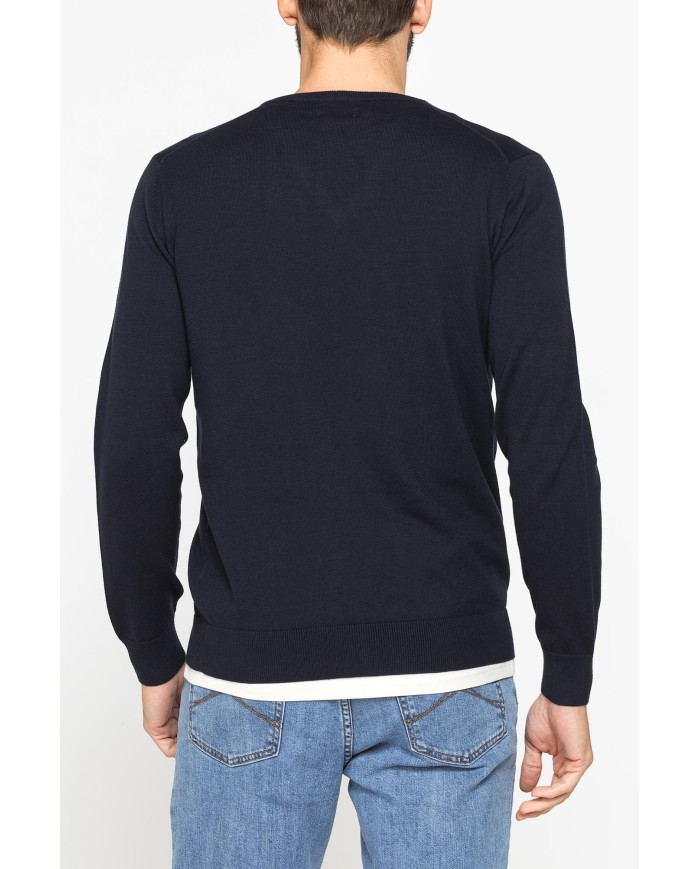 MAGLIA SCOLLO A V IN COTONE  ORGANICO