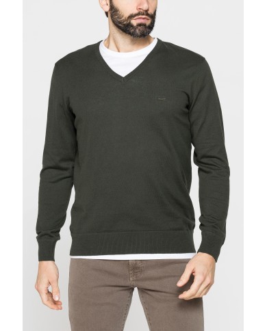 MAGLIA SCOLLO A V IN COTONE  ORGANICO