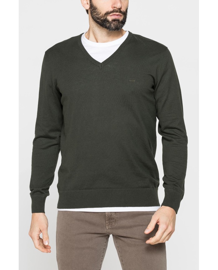 MAGLIA SCOLLO A V IN COTONE  ORGANICO