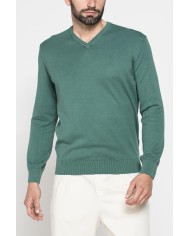 MAGLIA SCOLLO A V IN COTONE  ORGANICO