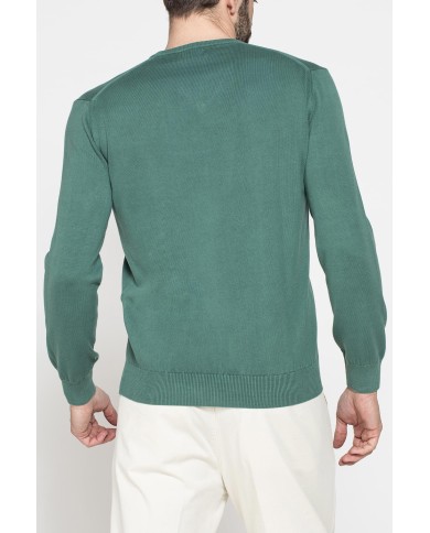 MAGLIA SCOLLO A V IN COTONE  ORGANICO