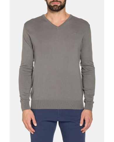 MAGLIA SCOLLO A V IN COTONE  ORGANICO