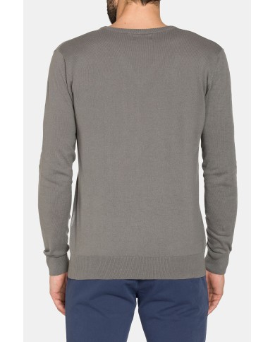 MAGLIA SCOLLO A V IN COTONE  ORGANICO