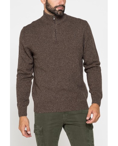 MAGLIA A MEZZA ZIP REALIZZATA IN LAMBSWOOL