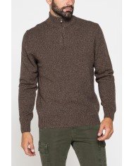 MAGLIA A MEZZA ZIP REALIZZATA IN LAMBSWOOL