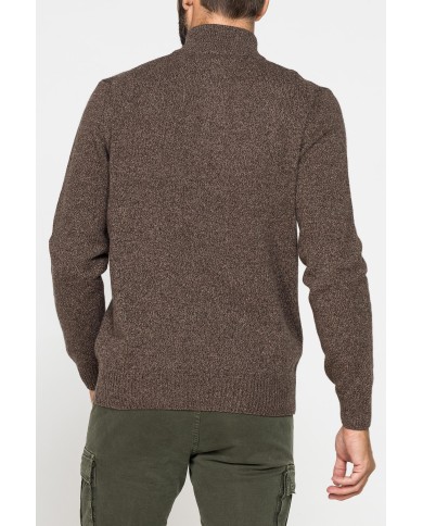 MAGLIA A MEZZA ZIP REALIZZATA IN LAMBSWOOL