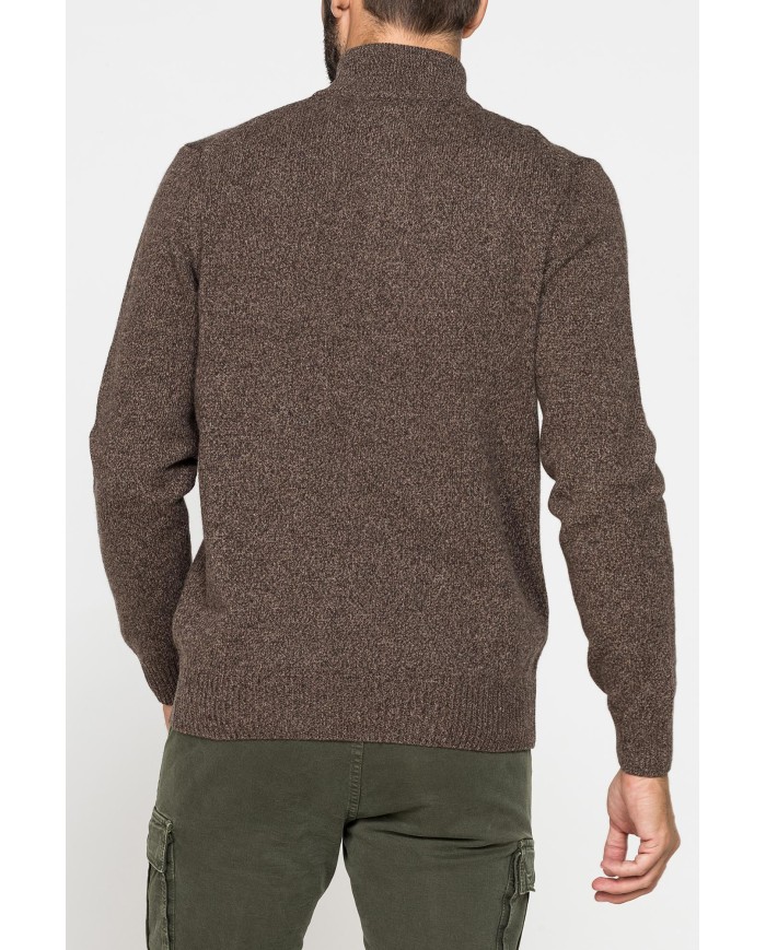 MAGLIA A MEZZA ZIP REALIZZATA IN LAMBSWOOL