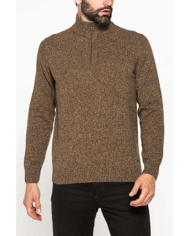 MAGLIA A MEZZA ZIP REALIZZATA IN LAMBSWOOL