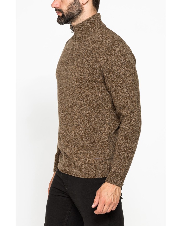 MAGLIA A MEZZA ZIP REALIZZATA IN LAMBSWOOL