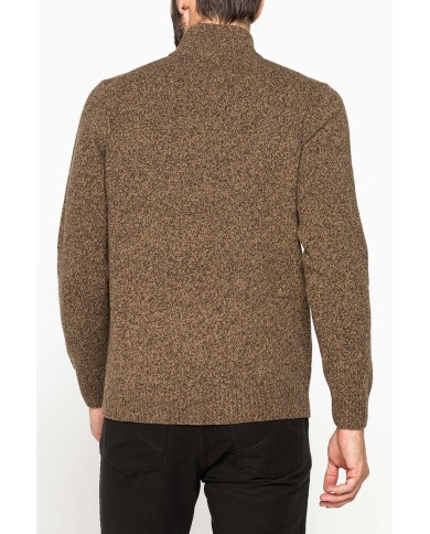 MAGLIA A MEZZA ZIP REALIZZATA IN LAMBSWOOL