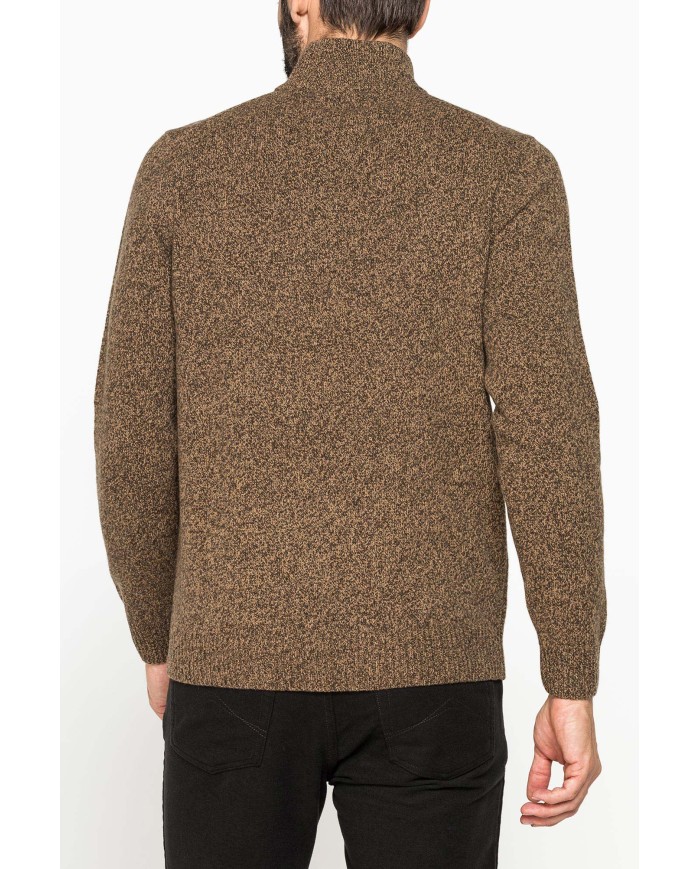 MAGLIA A MEZZA ZIP REALIZZATA IN LAMBSWOOL