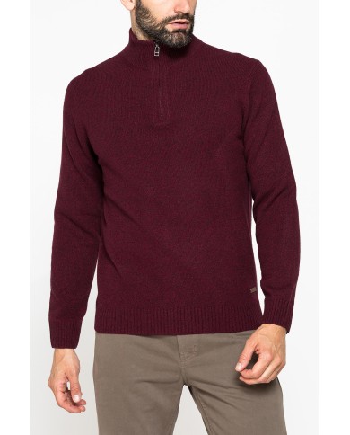 MAGLIA A MEZZA ZIP REALIZZATA IN LAMBSWOOL