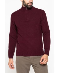 MAGLIA A MEZZA ZIP REALIZZATA IN LAMBSWOOL