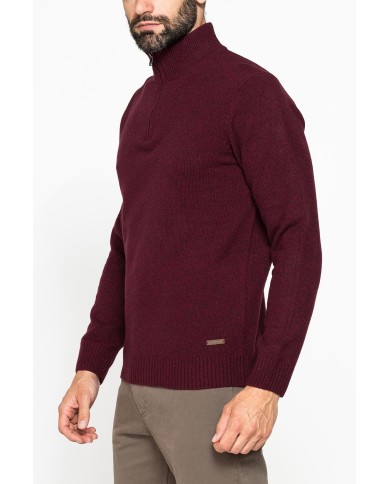MAGLIA A MEZZA ZIP REALIZZATA IN LAMBSWOOL