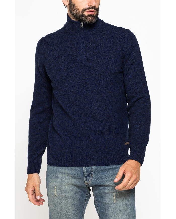MAGLIA A MEZZA ZIP REALIZZATA IN LAMBSWOOL