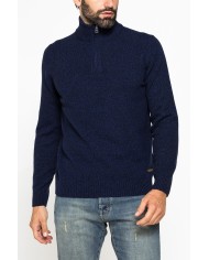 MAGLIA A MEZZA ZIP REALIZZATA IN LAMBSWOOL
