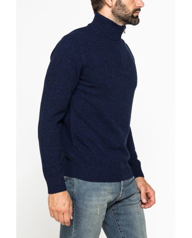 MAGLIA A MEZZA ZIP REALIZZATA IN LAMBSWOOL