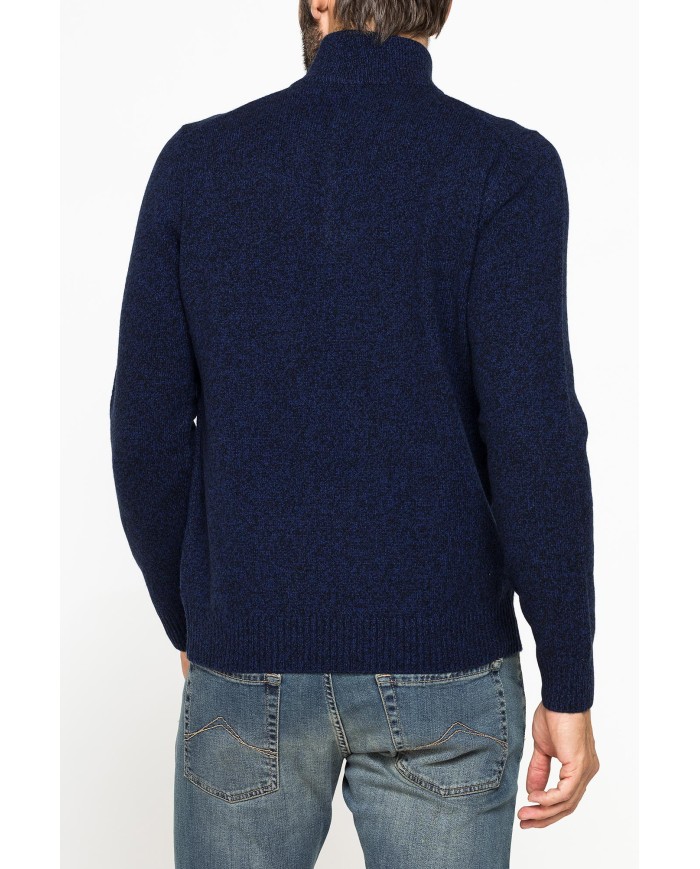 MAGLIA A MEZZA ZIP REALIZZATA IN LAMBSWOOL