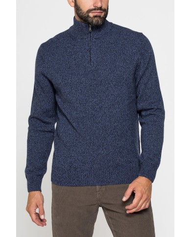 MAGLIA A MEZZA ZIP REALIZZATA IN LAMBSWOOL
