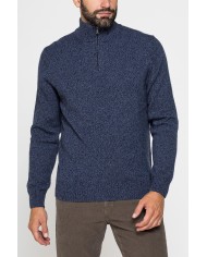 MAGLIA A MEZZA ZIP REALIZZATA IN LAMBSWOOL