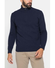 MAGLIA A MEZZA ZIP REALIZZATA IN LAMBSWOOL