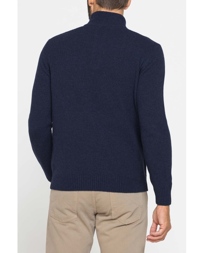 MAGLIA A MEZZA ZIP REALIZZATA IN LAMBSWOOL